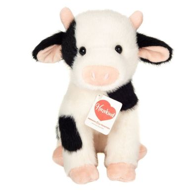 Teddy-Hermann Kuscheltier Stofftier | Plüsch Kuh Smilla | weiß, chwarz | 10 cm