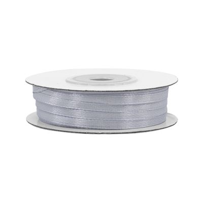 Satinband 3mm x 50m Rolle Silber / Grau
