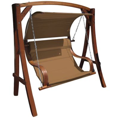 Hollywoodschaukel Gartenschaukel MERU BRAUN Holz Lärche inkl. Abdeckung von AS-S