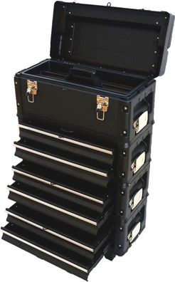 Metall Werkzeugtrolley B3-B BLACK Edition mit Schubladenverriegelung und Schloss