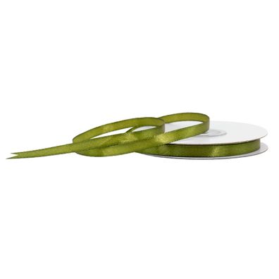 Satinband 6mm x 25m Rolle Olivgrün