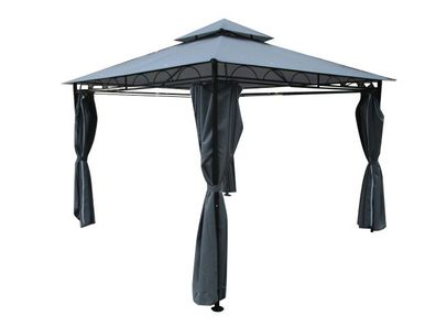 Eleganter Gartenpavillon Pavillon 3x3 Meter 9m² Dach wasserdicht 3x3 anthrazit