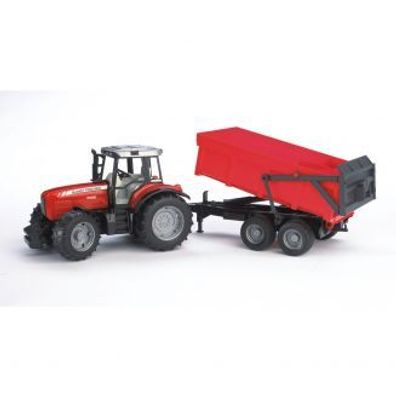 Bruder 02045 Traktor mit Wannenkippanhänger und Frontlader