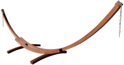 410cm XXL Luxus Hängemattengestell Holz Ketten Karabiner und Schrauben Edelstahl