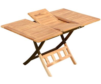 ALEOS. TEAK Ausziehtisch 100-140 x 80cm Klapptisch Gartentisch Tisch AVES100/140
