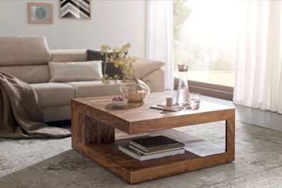 Wohnling Couchtisch MUMBAI Massiv-Holz Sheesham