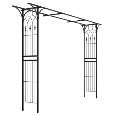 ALEOS. Eleganter XXL Rosenbogen Rankhilfe Pergola aus Metall schwarz Modell 5040