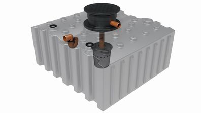 GreenLife Regenwasser-Flachtank 5.000 l mit Biovitor Regenwassertank Bodentank