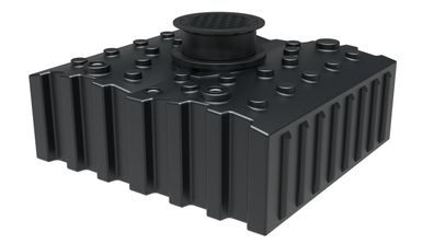 GreenLife Regenwasser-Flachtank 4.000 l mit Ausgleichsdom und begehbarer Abdeckung