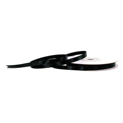 Satinband 6mm x 25m Rolle Schwarz
