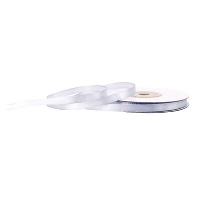 Satinband 6mm x 25m Rolle Silber / Grau