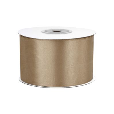 Satinband 50mm x 25m Rolle Hellbraun