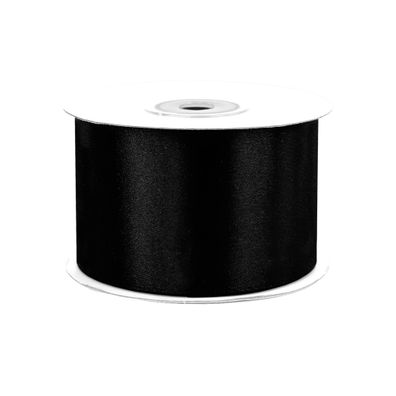 Satinband 50mm x 25m Rolle Schwarz