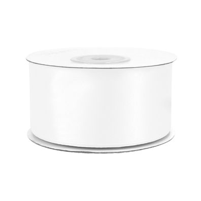 Satinband 38mm x 25m Rolle Weiß