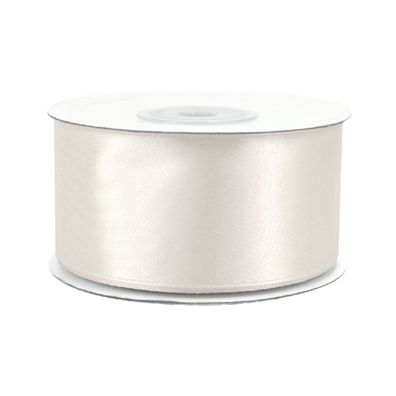 Satinband 38mm x 25m Rolle Ivory / Elfenbein