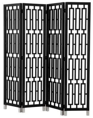 Casa Padrino Mahagoni Raumteiler in piano schwarz 200 x H. 225 cm - Luxus Qualität