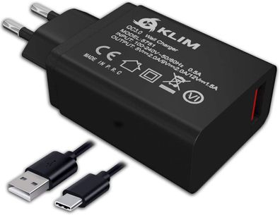 KLIM Fast Charger Fast Charger USB C Cable 2 m PLUS 10 W USB Charging Port