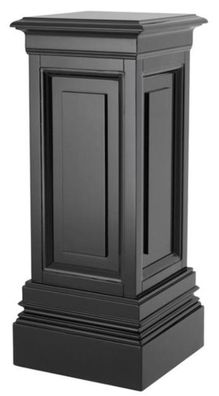 Casa Padrino Designer Mahagoni Säule Schwarz 33 x 33 x H. 80 cm - Luxus Beistelltisch