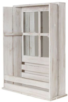 Casa Padrino Landhausstil Shabby Chic Wandhängeschrank Antik Weiß 44 x 17 x H. 59 cm