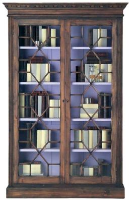 Casa Padrino Luxus Landhausstil Bücherschrank Braun / Lila 138 x 42 x H. 214 cm - Han