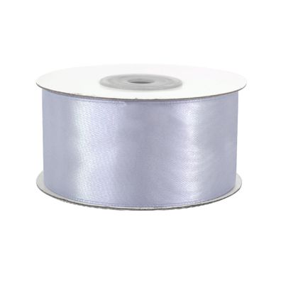 Satinband 38mm x 25m Rolle Silber / Grau