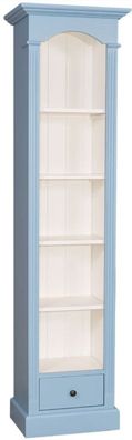 Casa Padrino Landhausstil Regalschrank Hellblau / Weiß 50 x 33 x H. 190 cm - Landhaus