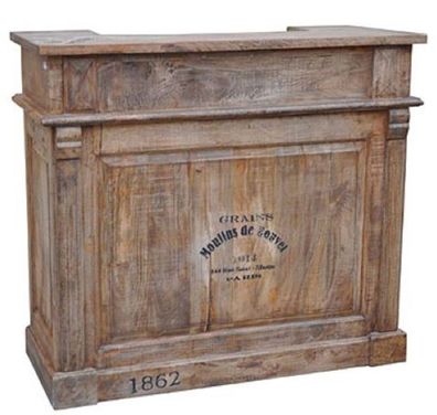 Casa Padrino Landhausstil Bartisch mit 2 Schubladen Naturfarben 120 x 50 x H. 109 cm