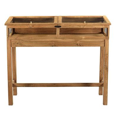 Casa Padrino Ladenvitrine Schaukasten Glasvitrine aus Holz 110 x 40,5 x H94 cm - Möbe