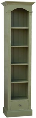 Casa Padrino Landhausstil Regalschrank Antik Grün 50 x 33 x H. 190 cm - Massivholz Sc