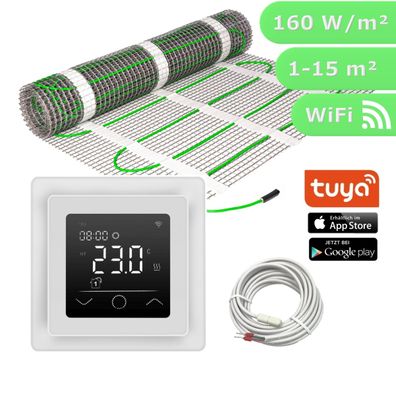 Fußbodenheizung elektrisch Komplett SET Fliese Elektro Bodenheizung WLAN WiFi