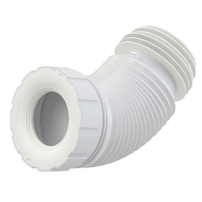 WC Anschluss flexibel Rohr Abfluss Stutzen Toilette weiß Universal 230 - 530 mm