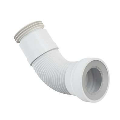 WC Anschluss flexibel Rohr Abfluss Stutzen Toilette weiß Universal 280 - 550 mm