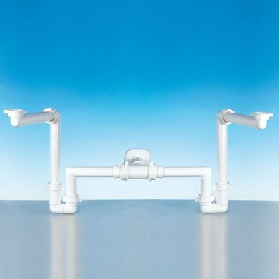 Raumspar Siphon Geruchsverschluss Waschtisch Bad Becken Doppel Waschbecken Sifon