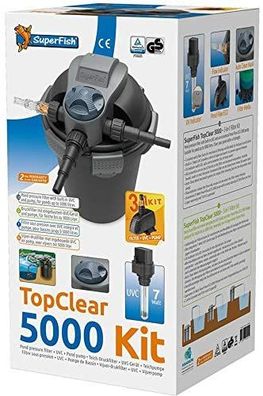 Superfish TopClear Set Druckfilter 5.000 inkl. UVC 7 Watt und Teichpumpe