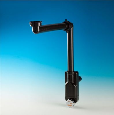 Raumspar Siphon Waschtisch Bad Becken Möbel Unterschrank Waschbecken schwarz