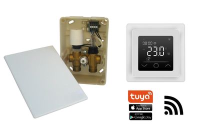 Fußbodenheizung Wasser Ventil RTL Thermostat Rücklauftemperatur E-Regelbox WLAN Touch