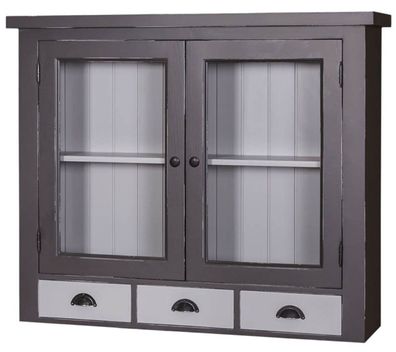 Casa Padrino Landhausstil Küchenhängeschrank Antik Grau / Hellgrau 192 x 31 x H. 65 c