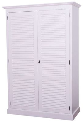 Casa Padrino Landhausstil Schlafzimmerschrank / Kleiderschrank mit 2 Türen Weiß 134 x
