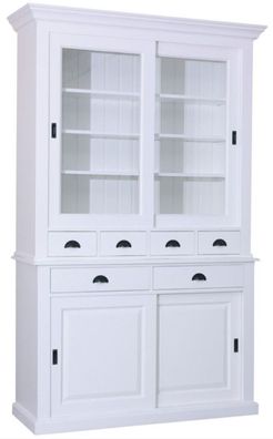 Casa Padrino Landhausstil Küchenschrank Weiß 142 x 48 x H. 225 cm - 2 Teiliger Küchen