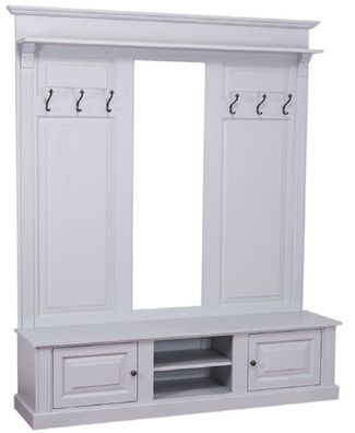 Casa Padrino Landhausstil Garderobe Grau 180 x 41 x H. 210 cm - Massivholz Garderoben