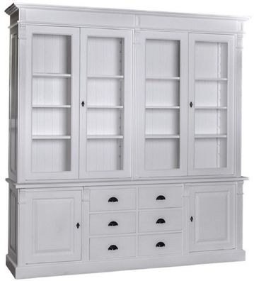 Casa Padrino Landhausstil Wohnzimmerschrank Hellgrau 223 x 51 x H. 240 cm - Büchersch