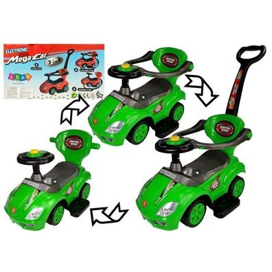 Lean Toys Mega-Auto 3in1 für Kleinkinder, zum Schieben mit Griff für Eltern, Grün