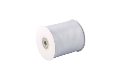 Satinband 75mm x 20m Rolle Silber / Grau
