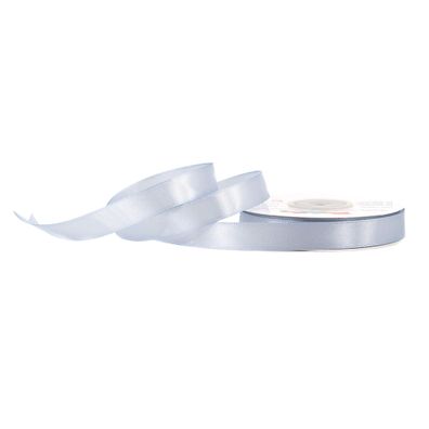 Satinband 12mm x 25m Rolle Silber / Grau