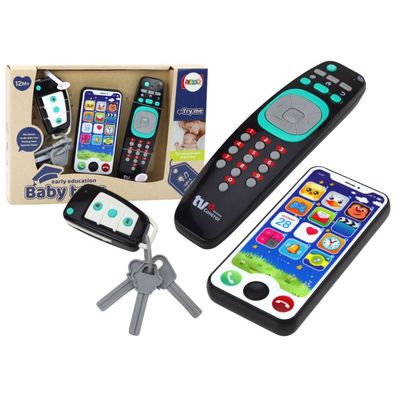 Spielzeugset für Kleinkinder, Fernbedienung, Tasten, Telefon, Lichter, Geräusche
