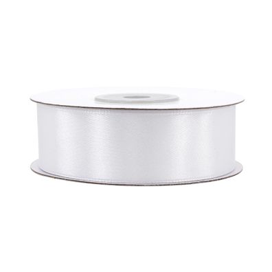 Satinband 25mm x 25m Rolle Weiß