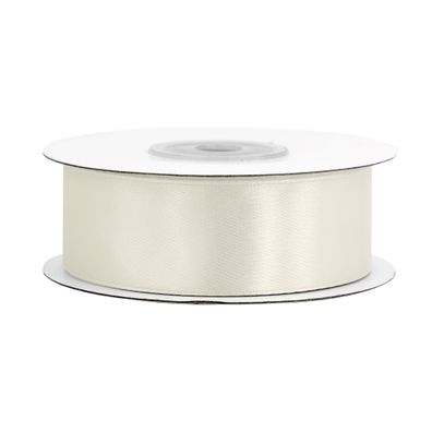 Satinband 25mm x 25m Rolle Creme
