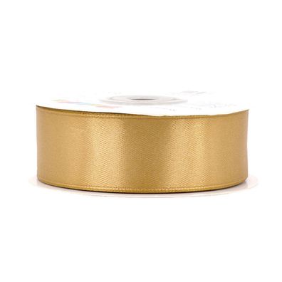 Satinband 25mm x 25m Rolle Hellgold