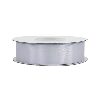 Satinband 18mm x 25m Rolle Silber / Grau