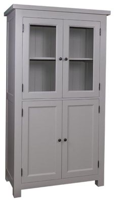 Casa Padrino Landhausstil Küchenschrank mit 4 Türen Grau 100 x 50 x H. 180 cm - Küche